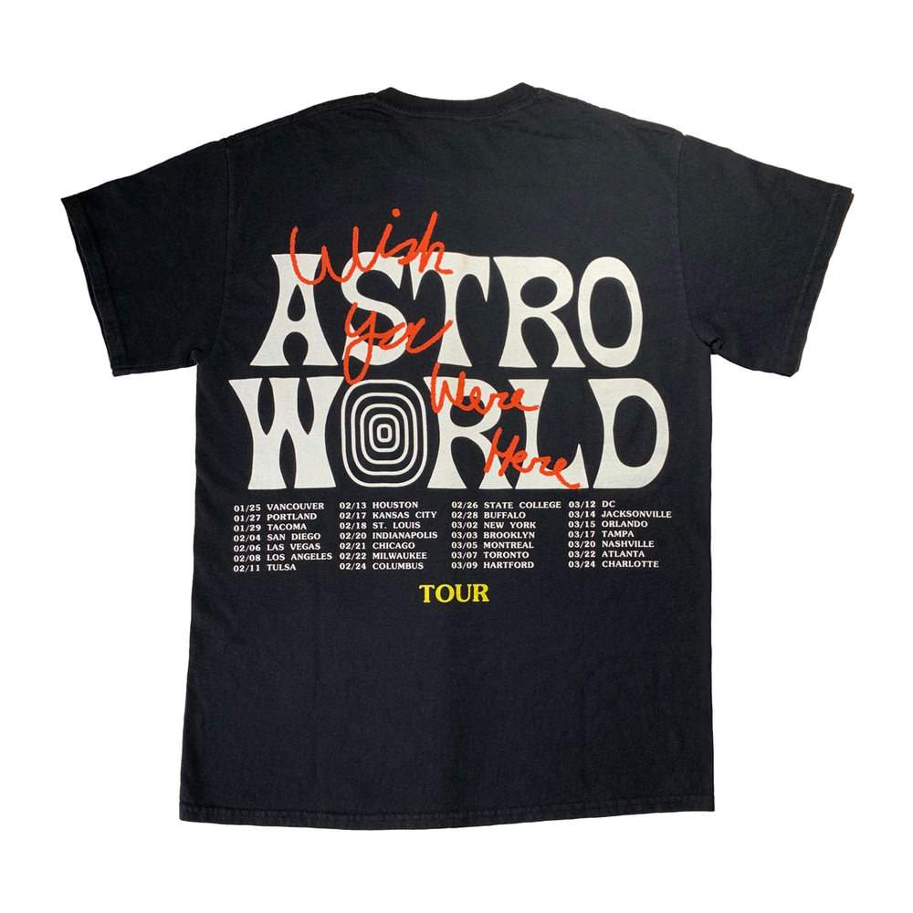Travis Scott Astroworld Logo Tour Shirt Mens Size M Wish You Were Here Black