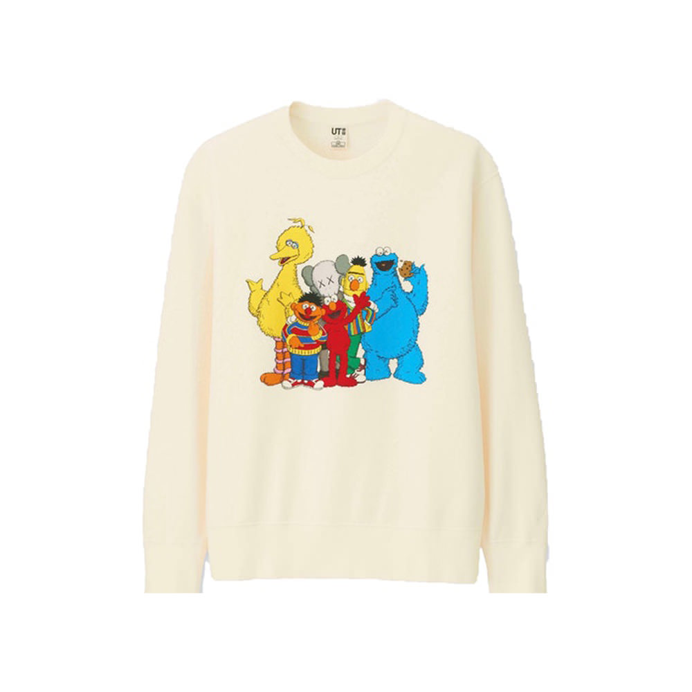 Kaws X Uniqlo X Sesame Street Group #2 Sweatshirt NaturalKaws X