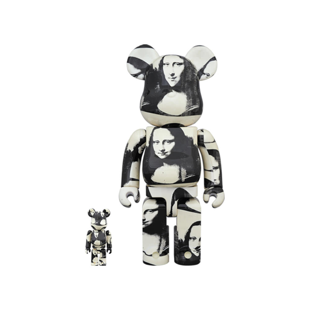 Bearbrick Andy Warhol “Double Mona Lisa” 100% & 400% Set White