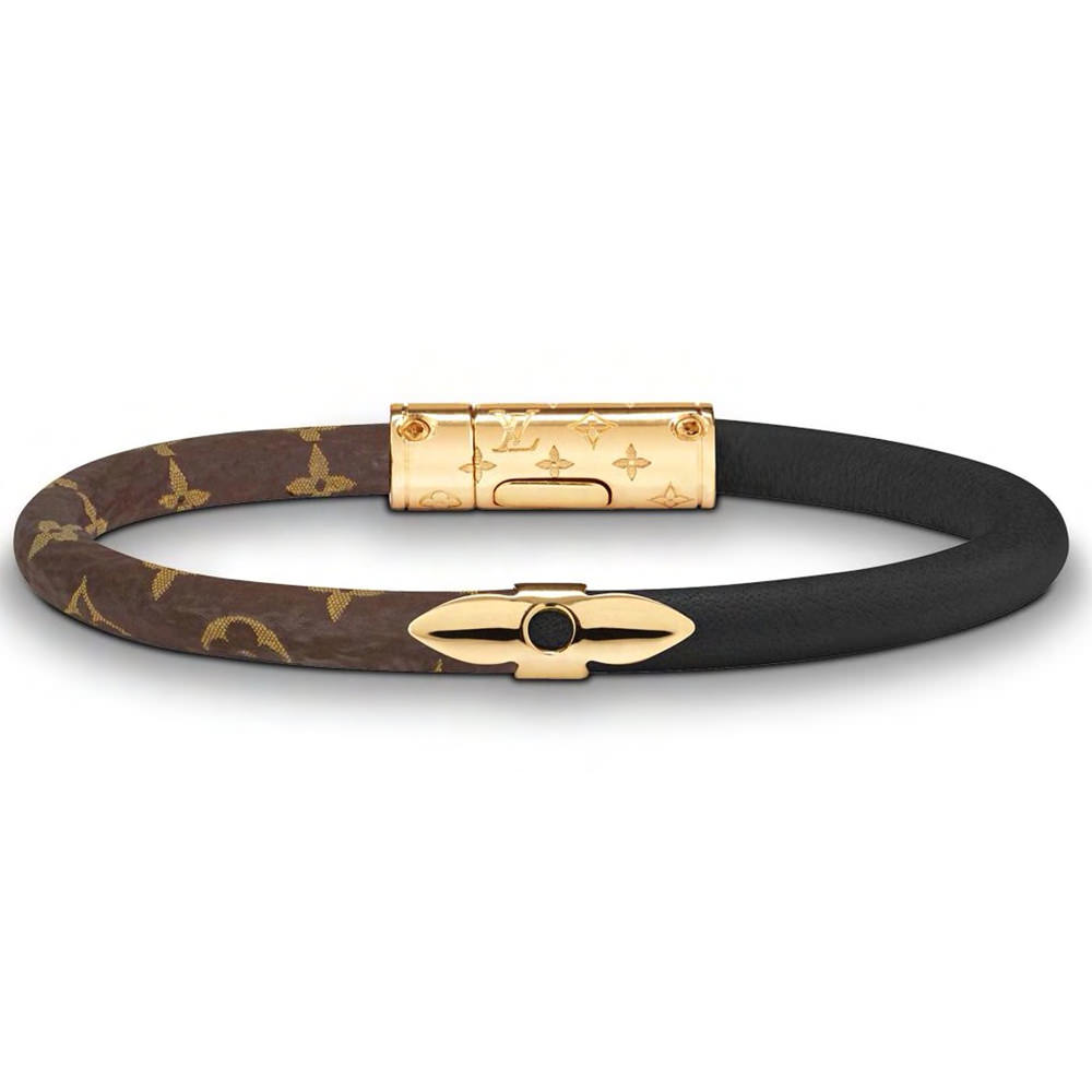 Keep It Double Leather Bracelet Monogram Canvas - Fashion Jewelry M8281E