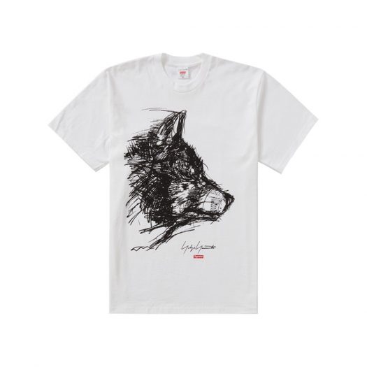 Supreme Yohji Yamamoto Scribble Wolf Tee White