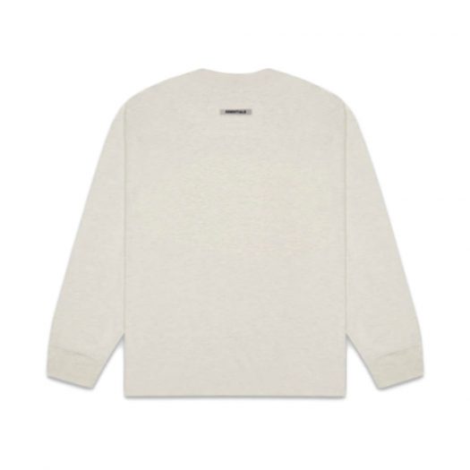 Fear Of God Essentials 3d Silicon Applique Boxy Long Sleeve T-shirt Oatmeal Heather