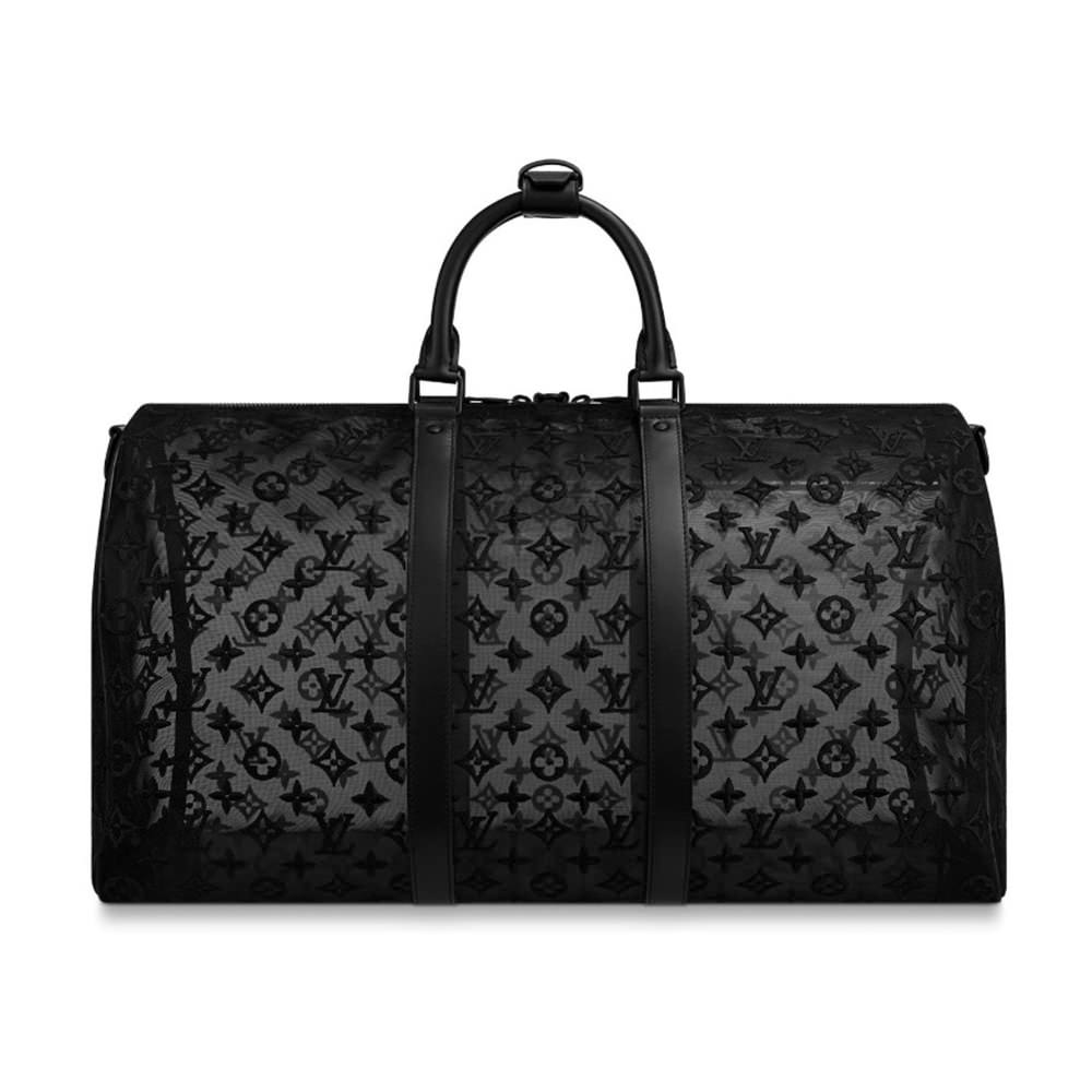 Louis Vuitton Monogram Mesh Keepall Bandoulière 50 - Pink Luggage