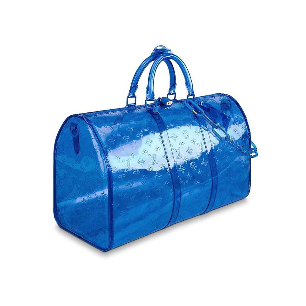 Louis Vuitton Keepall Bandouliere Bag Monogram See Through Mesh 50 Blue