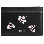 Dior x Kaws Card Holder Pink Bees Black