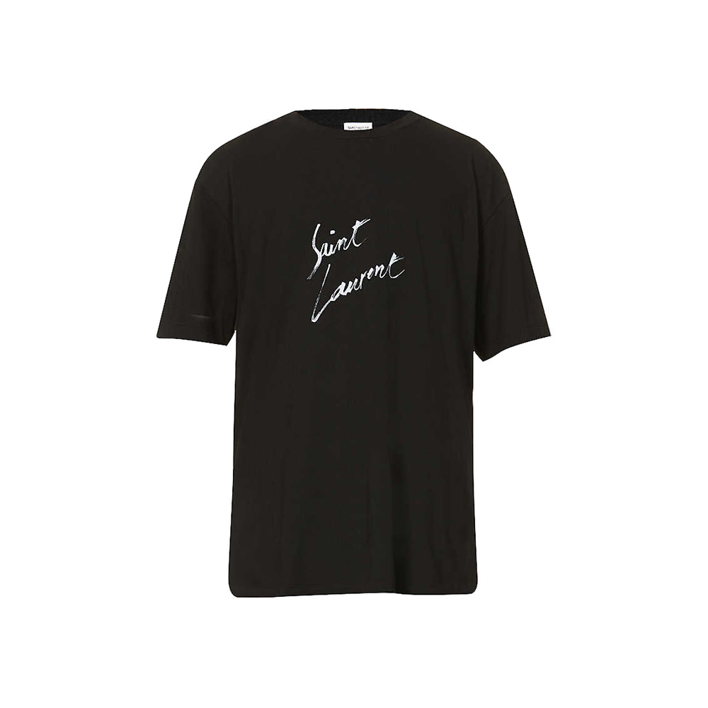 Saint Laurent Logo-print Cotton-jersey T-shirtSaint Laurent Logo-print ...