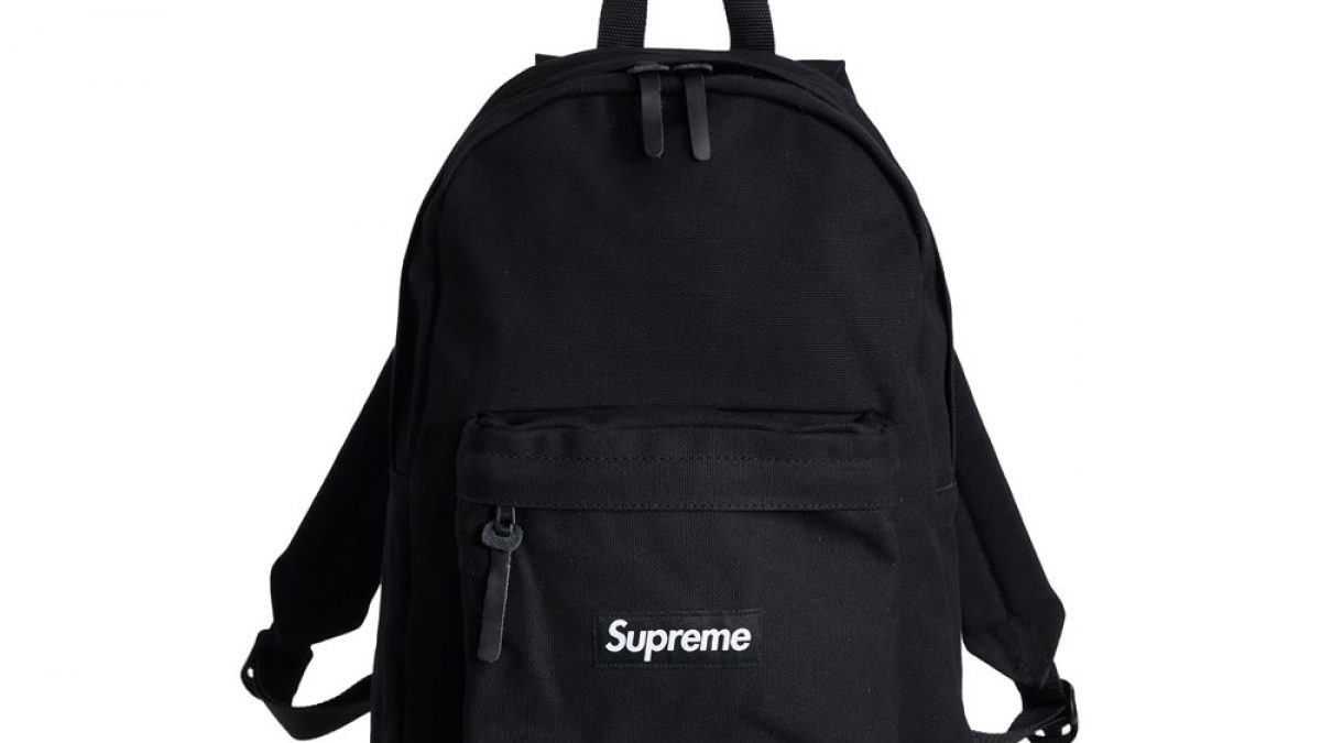 supreme black canvas backpack