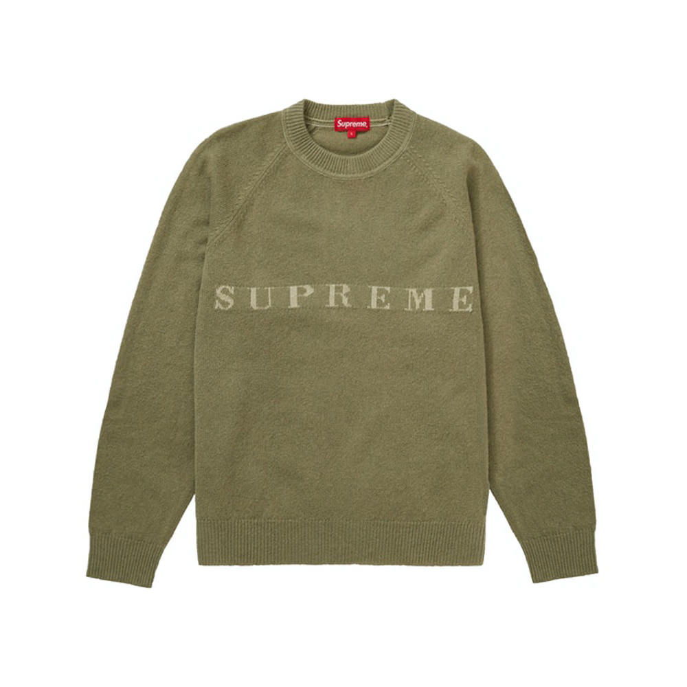 Supreme Stone Washed Sweater Olive