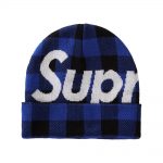 Supreme Big Logo Beanie (FW20) Blue Plaid