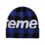 Supreme Big Logo Beanie (FW20) Blue PlaidSupreme Big Logo Beanie