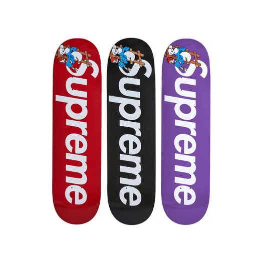 Supreme Smurfs Skateboard Red/Purple/Black Set