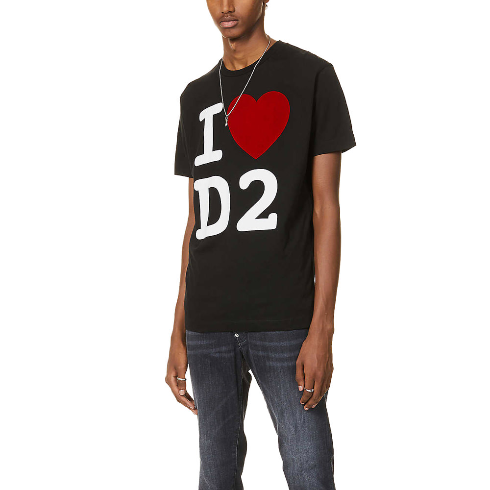 Dsquared2 I Heart D2-print Cotton-jersey T-shirtDsquared2 I Heart D2 ...