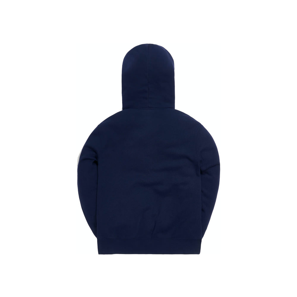 kith x polo ralph lauren fleece hoodie navy blue