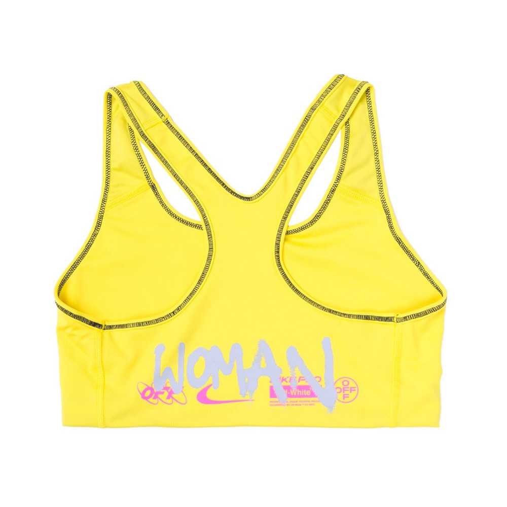 yellow off white sports bra
