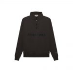 Fear Of God Essentials Half Zip Pullover Sweater Weathered Black