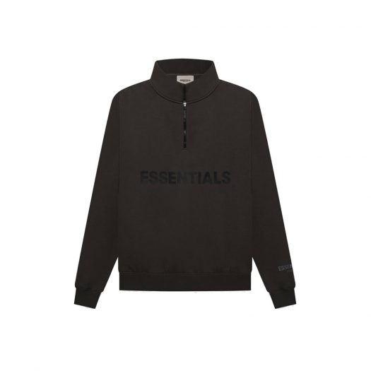 Fear Of God Essentials Half Zip Pullover Sweater Weathered Black