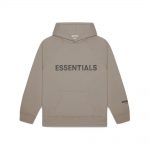 Fear Of God Essentials 3d Silicon Applique Pullover Hoodie Taupe