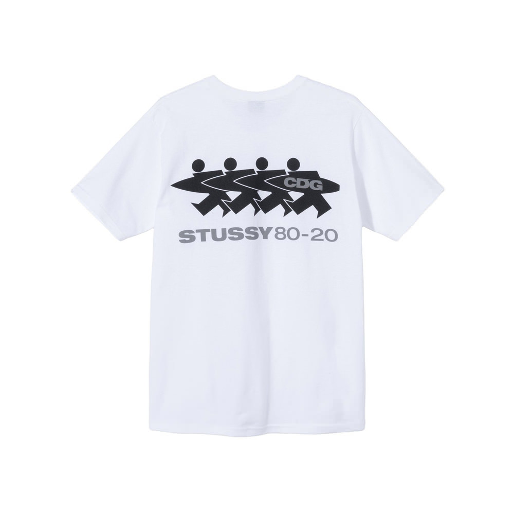 Stussy x CDG Surfman T-Shirt WhiteStussy x CDG Surfman T-Shirt White - OFour