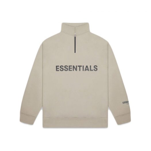 Fear Of God Essentials Half Zip Pullover Sweater Olive/khaki