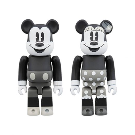 Bearbrick Mickey Mouse & Minnie Mouse (B&W Ver.) 2 Pack 100% Multi
