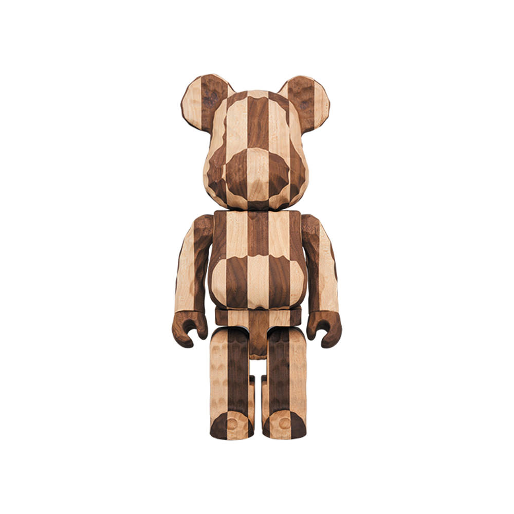 Bearbrick Karimoku fragmentdesign Carved Wooden Longitudinal Chess 400% Wood