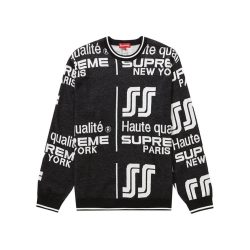 supreme sweater black and white