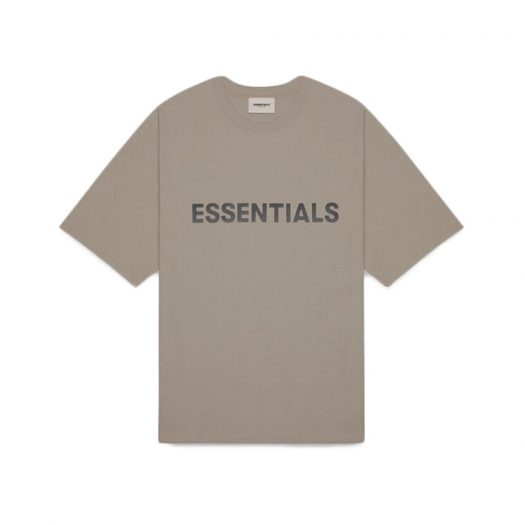 Fear Of God Essentials 3d Silicon Applique Boxy T-shirt Taupe
