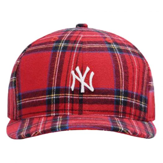 Kith x New York Yankees Plaid New Era Cap Red/Multi
