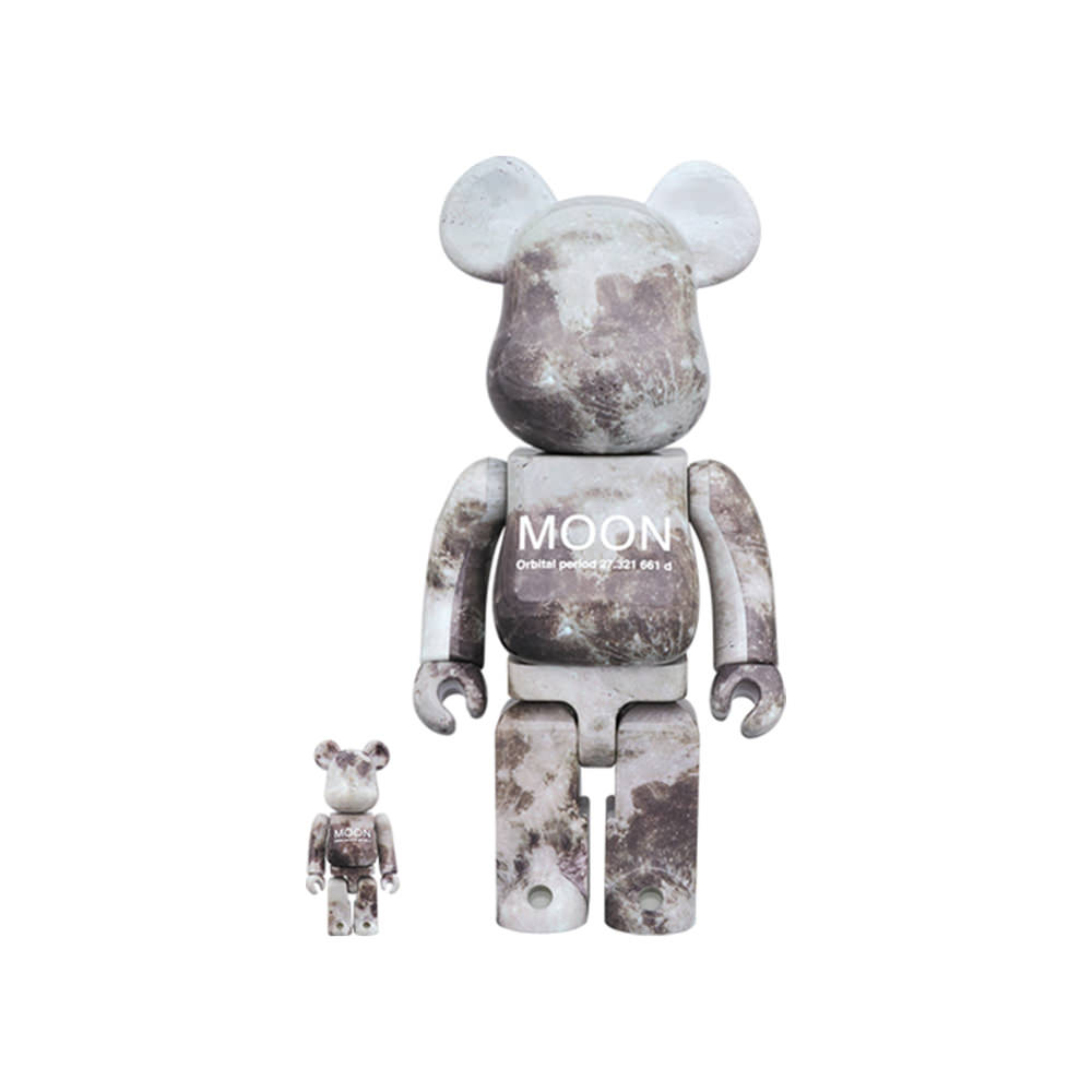 Bearbrick Moon 100% & 400% GreyBearbrick Moon 100% & 400% Grey - OFour