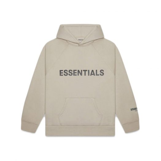 Fear Of God Essentials 3d Silicon Applique Pullover Hoodie Olive/khaki