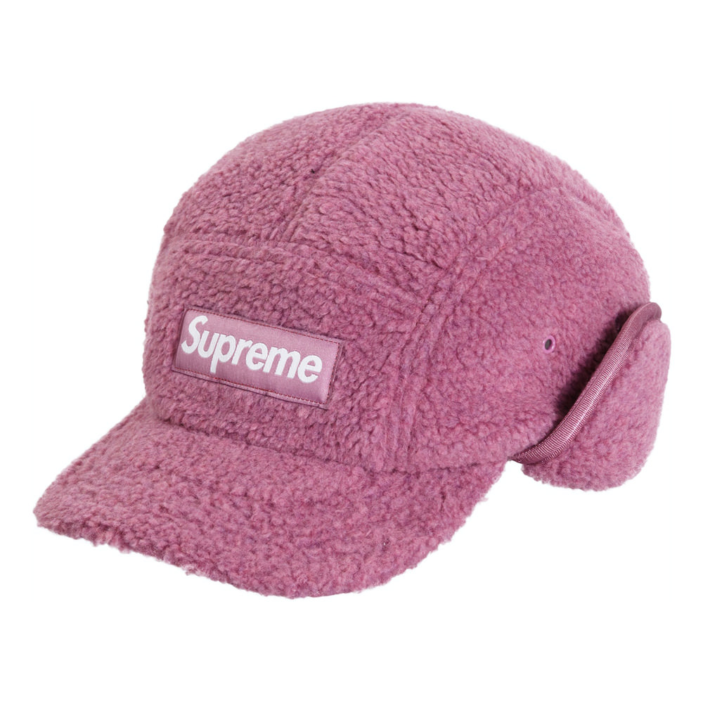 Supreme Deep Pile Earflap Camp Cap Dusty PinkSupreme Deep Pile