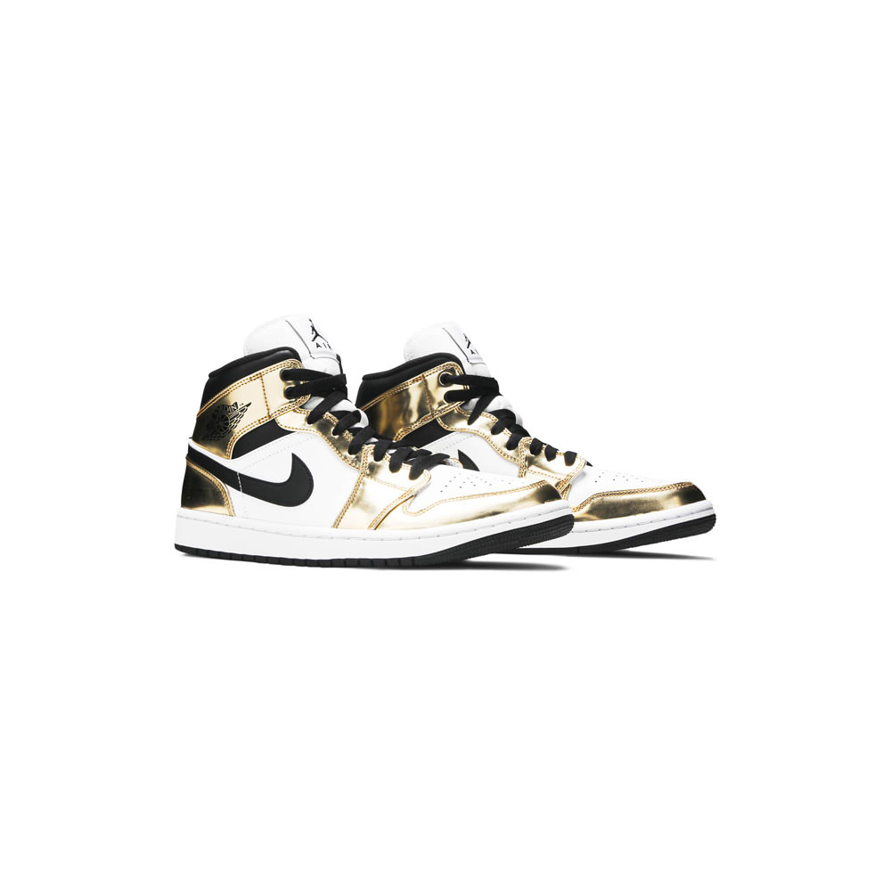 Jordan 1 Mid Metallic Gold Black WhiteJordan 1 Mid Metallic Gold Black