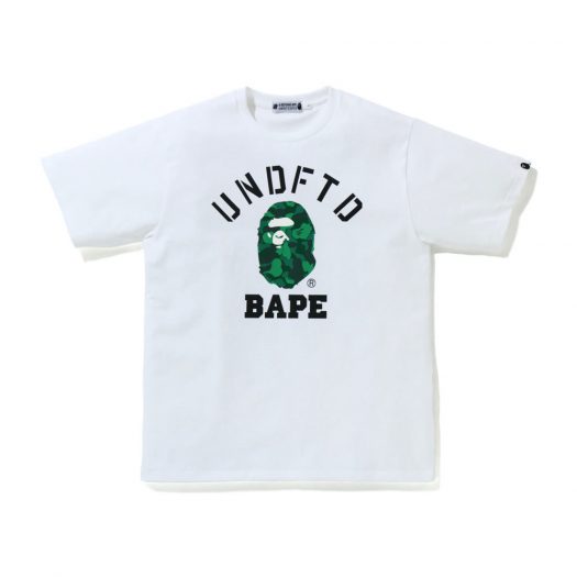 Bape X Undefeated College Tee White