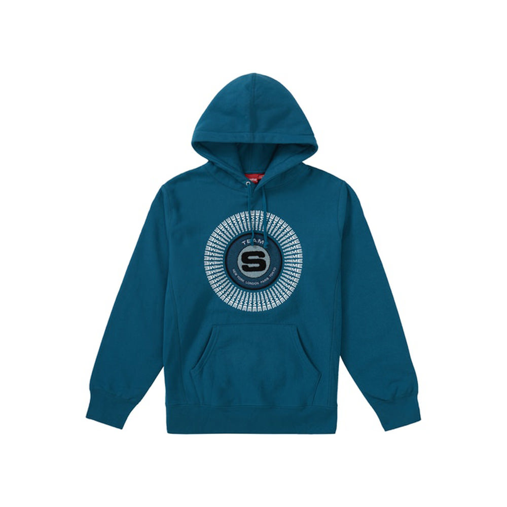 Supreme Chenille Applique Hooded Sweatshirt Marine BlueSupreme