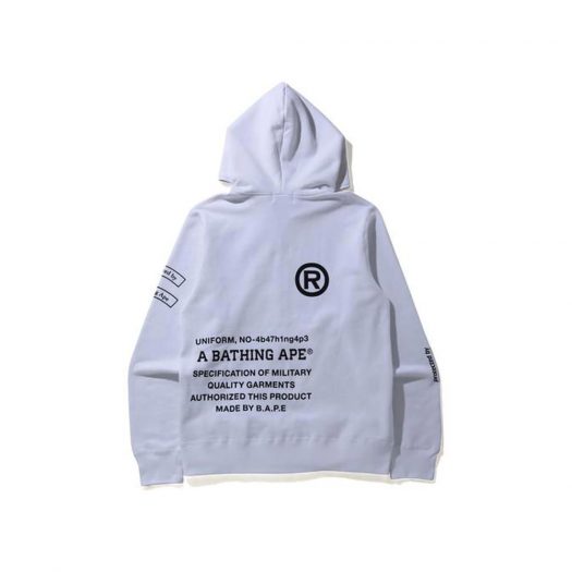 Bape Security Multi Print Full Zip Hoodie White