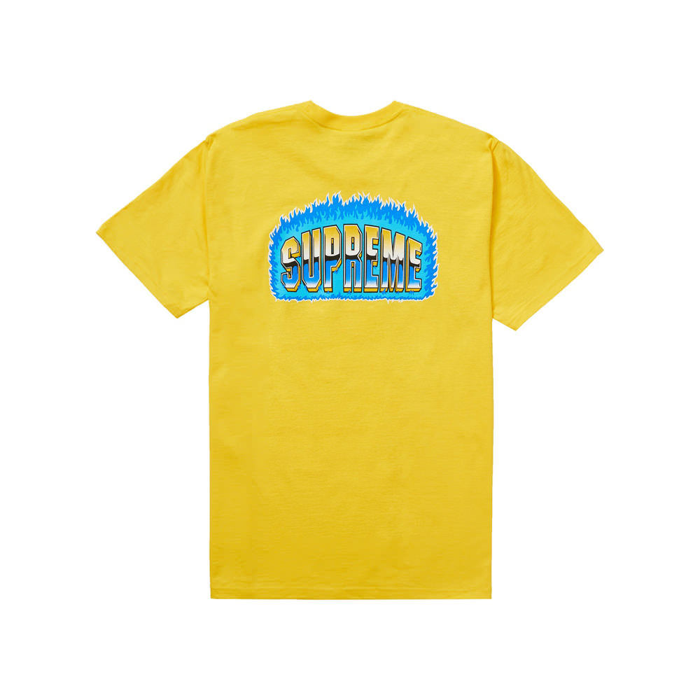 supreme chrome tee yellow