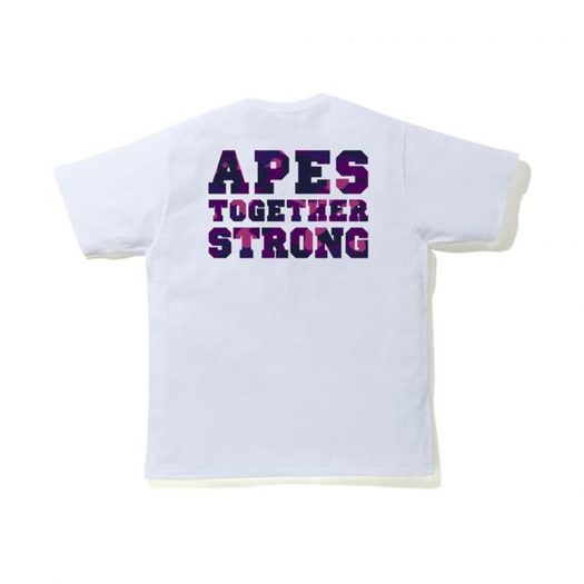 Bape Color Camo College Ats Tee (Fw20) White/purple