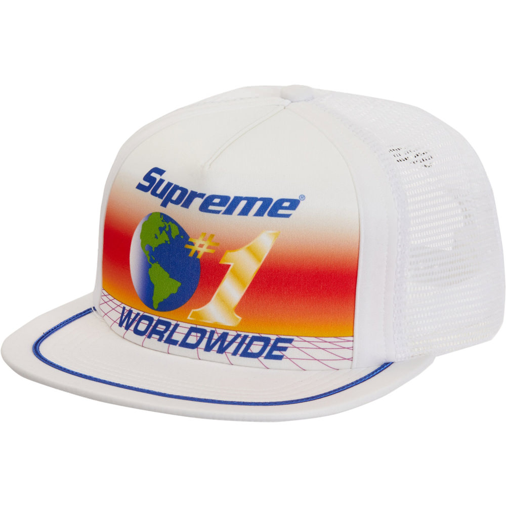 Supreme Worldwide Mesh Back 5-Panel WhiteSupreme Worldwide Mesh