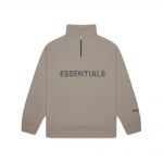 Fear Of God Essentials Half Zip Pullover Sweater Taupe