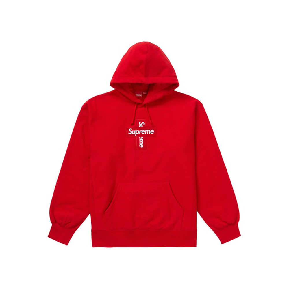 Supreme Cross Box Logo Hooded Sweatshirt Red