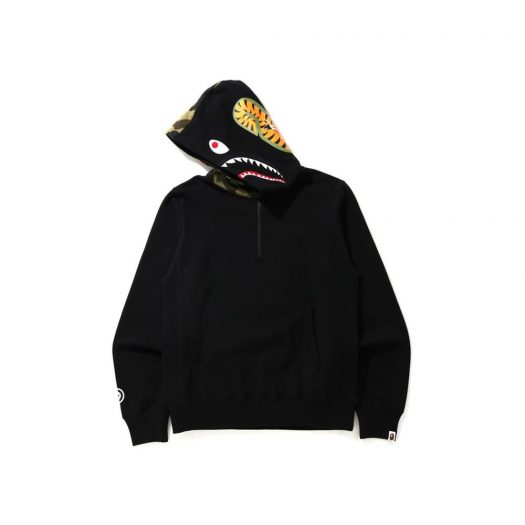 BAPE-Shark-Half-Zip-Pullover-Hoodie-Black-2