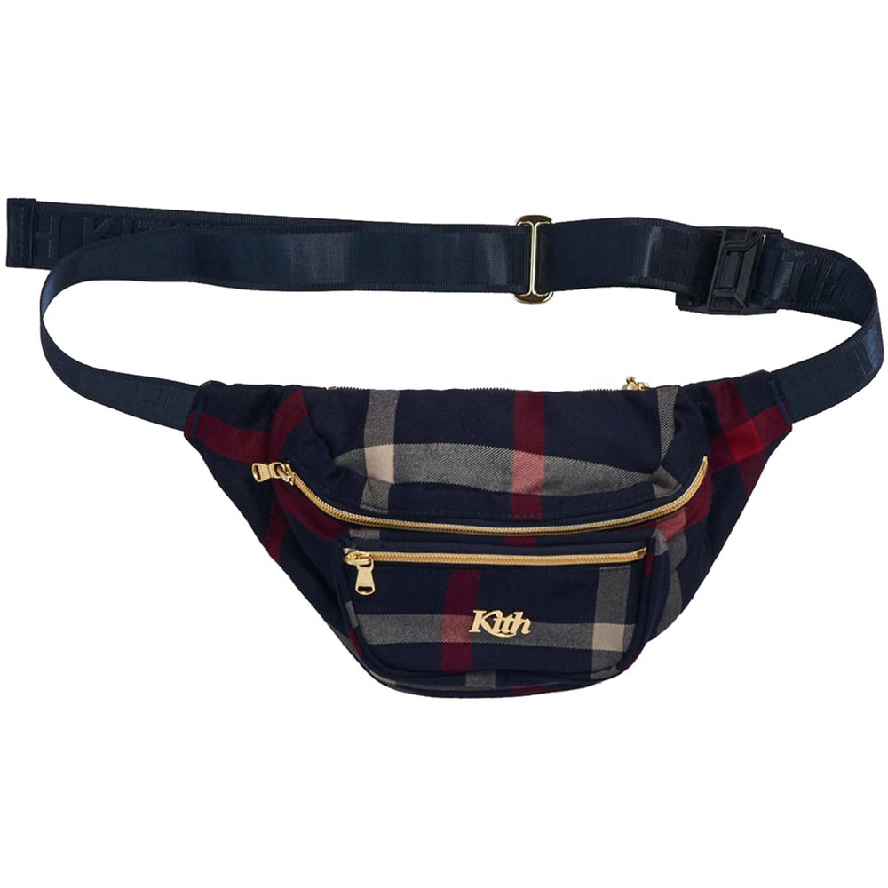 Kith for Bergdorf Goodman Astor Plaid Waist Bag RedKith for