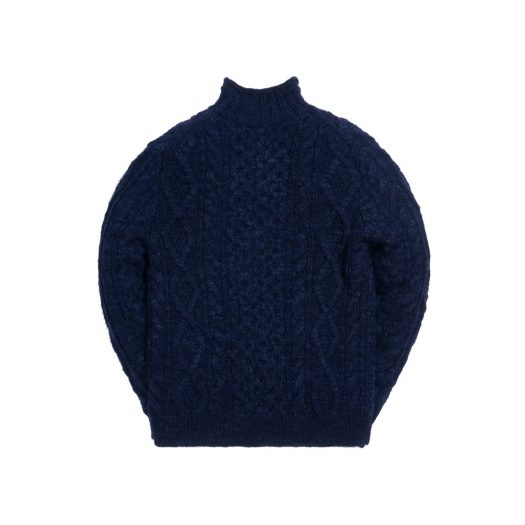 Kith x Polo Ralph Lauren Marled Flag Roll Neck Crewneck Navy Melange