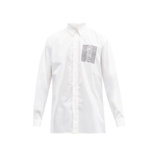 Raf Simons Archive Redux AW03 Embroidered Cotton Poplin Shirt White