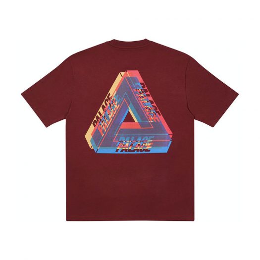 Palace Tri-Ferg Colour Blur T-Shirt Burgundy