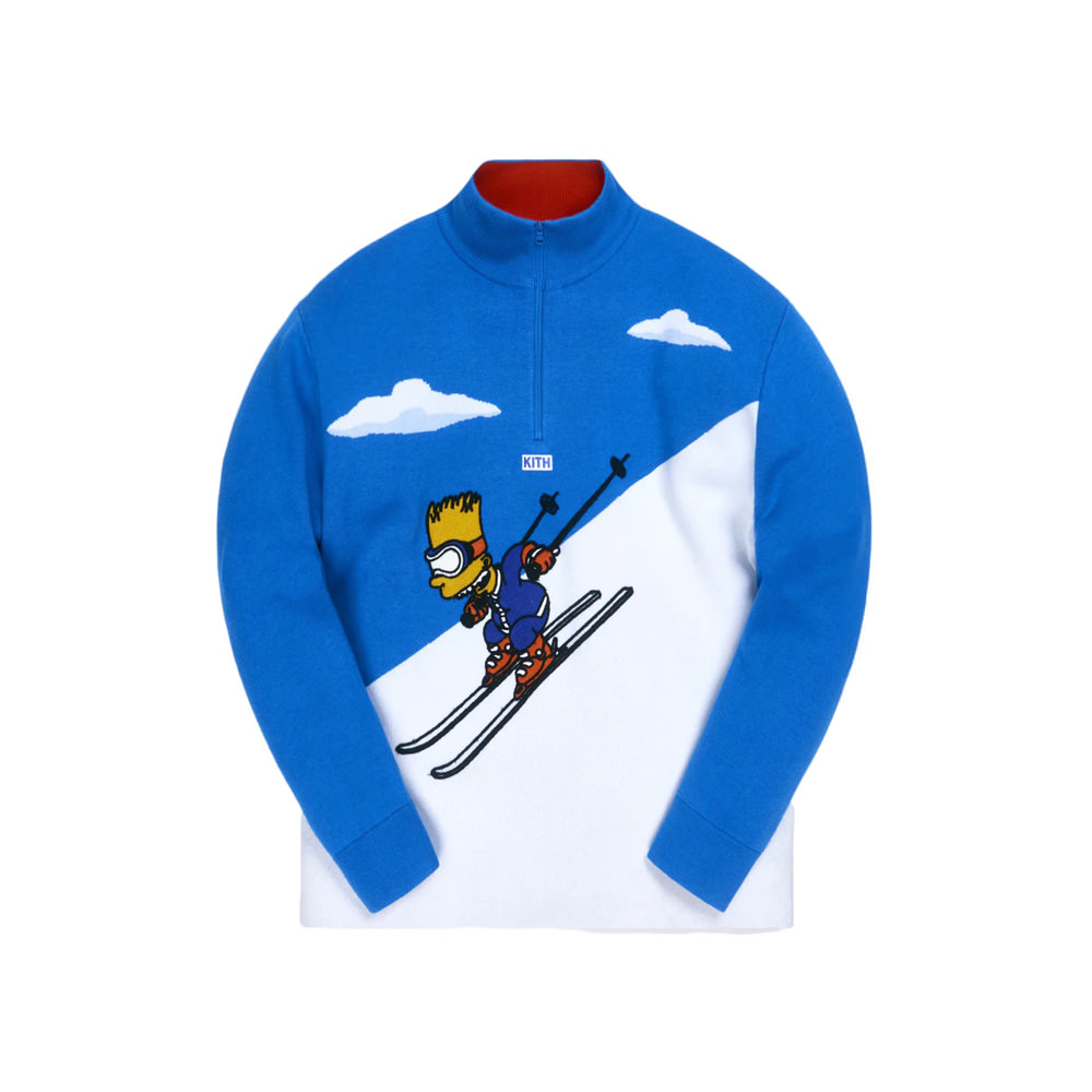Kith x The Simpsons Bart Quarter Zip Ski Sweater Blue/MultiKith x ...
