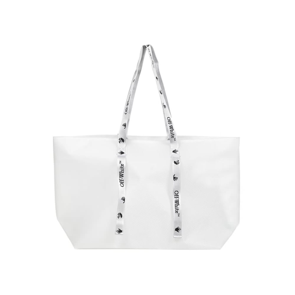 OFF-WHITE Commercial Tote Bag SCULPTURE Large White in PVC with  Silver-tone - GB