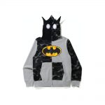 Bape X Dc Batman Full Zip Hoodie Gray