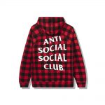 Anti Social Social Club Crossed Out Hoodie Checkered Red