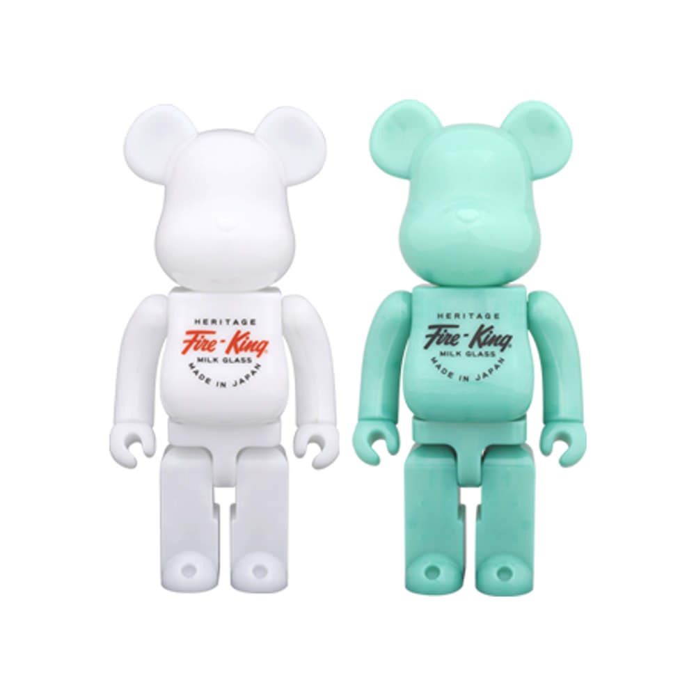 Bearbrick Fire King (2 Pack) 400% White/ Jade